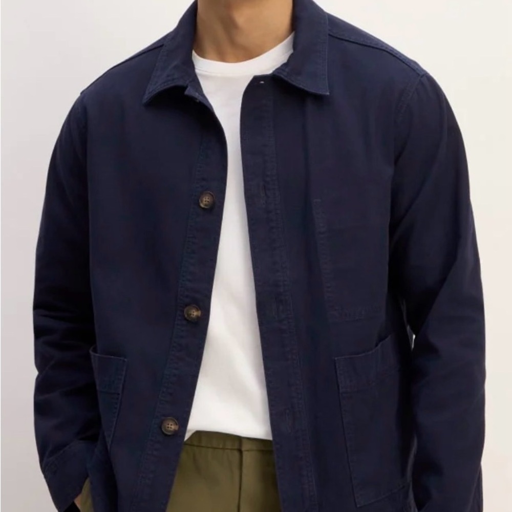 Everlane Men's Navy Blue Cotton Jacket